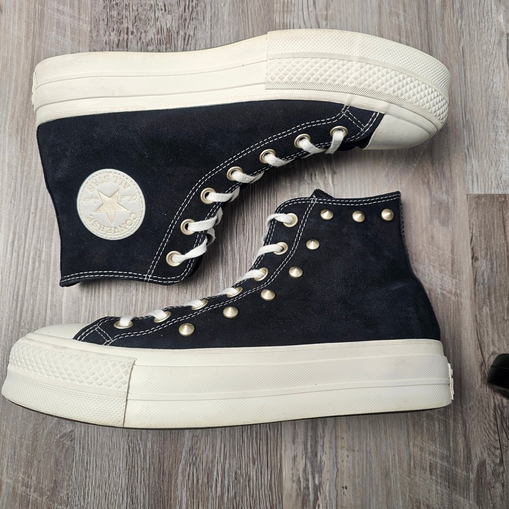 Converse Womens Chuck Taylor Lift Studded Platform High Tops 9 Black A04271C